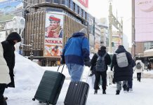 Сильнейший снегопад на Хоккайдо парализовал транспорт и оставил тысячи людей в аэропорту